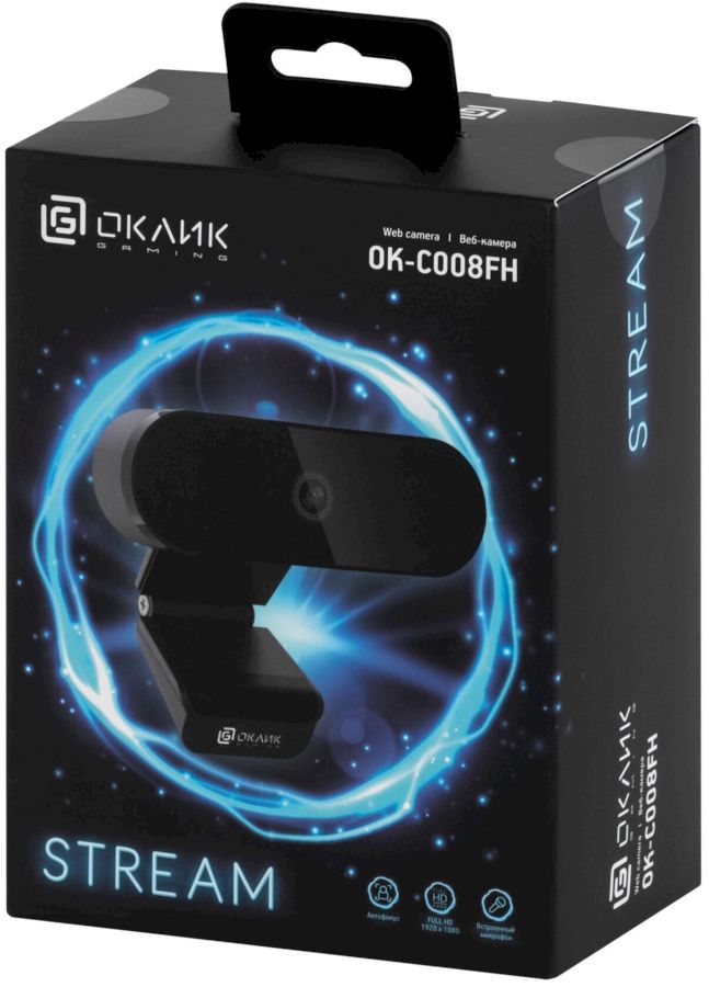 Веб-камера Оклик OK-C008FH черный 2Mpix (1920x1080) USB2.0 с микрофоном