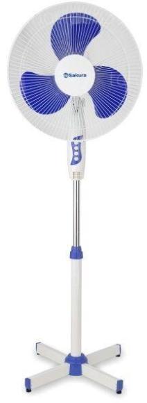 Напольный вентилятор Sakura SA-10B, белый/голубой купить по низкой цене в интернет-магазине ТехноВидео