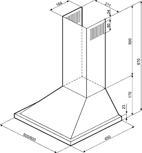 Вытяжка каминная Krona BELLA 600 WHITE PB (00013878)