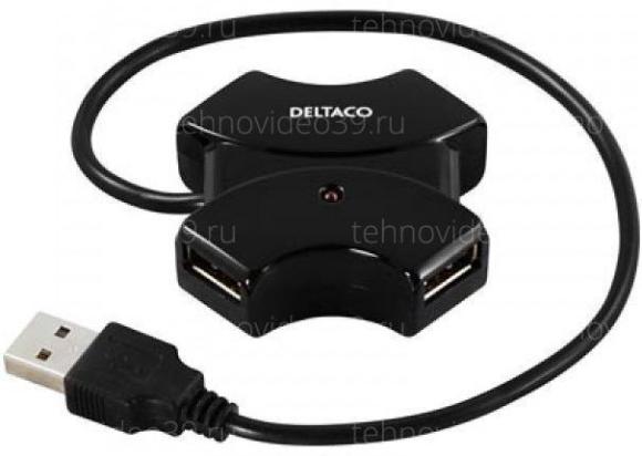 USB разветвитель Deltaco UH-408 USB 2.0 hub купить по низкой цене в интернет-магазине ТехноВидео