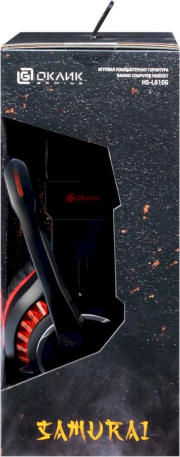 Гарнитура Оклик HS-L610G SAMURAI черный/красный 2.2м мониторные USB