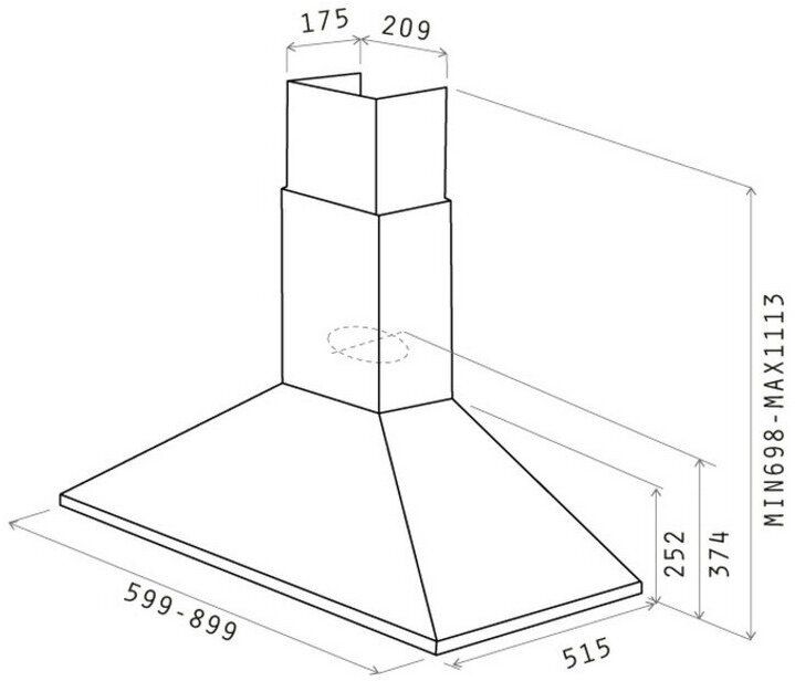 Вытяжка купольная Elica TAMAYA RAIL CRBR/A/90