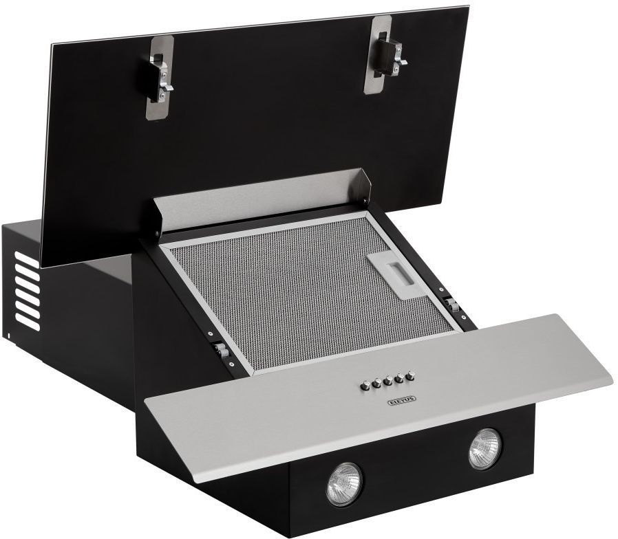 Наклонная вытяжка Eleyus DELLA 700 LED 60 IS+BL нерж./черный