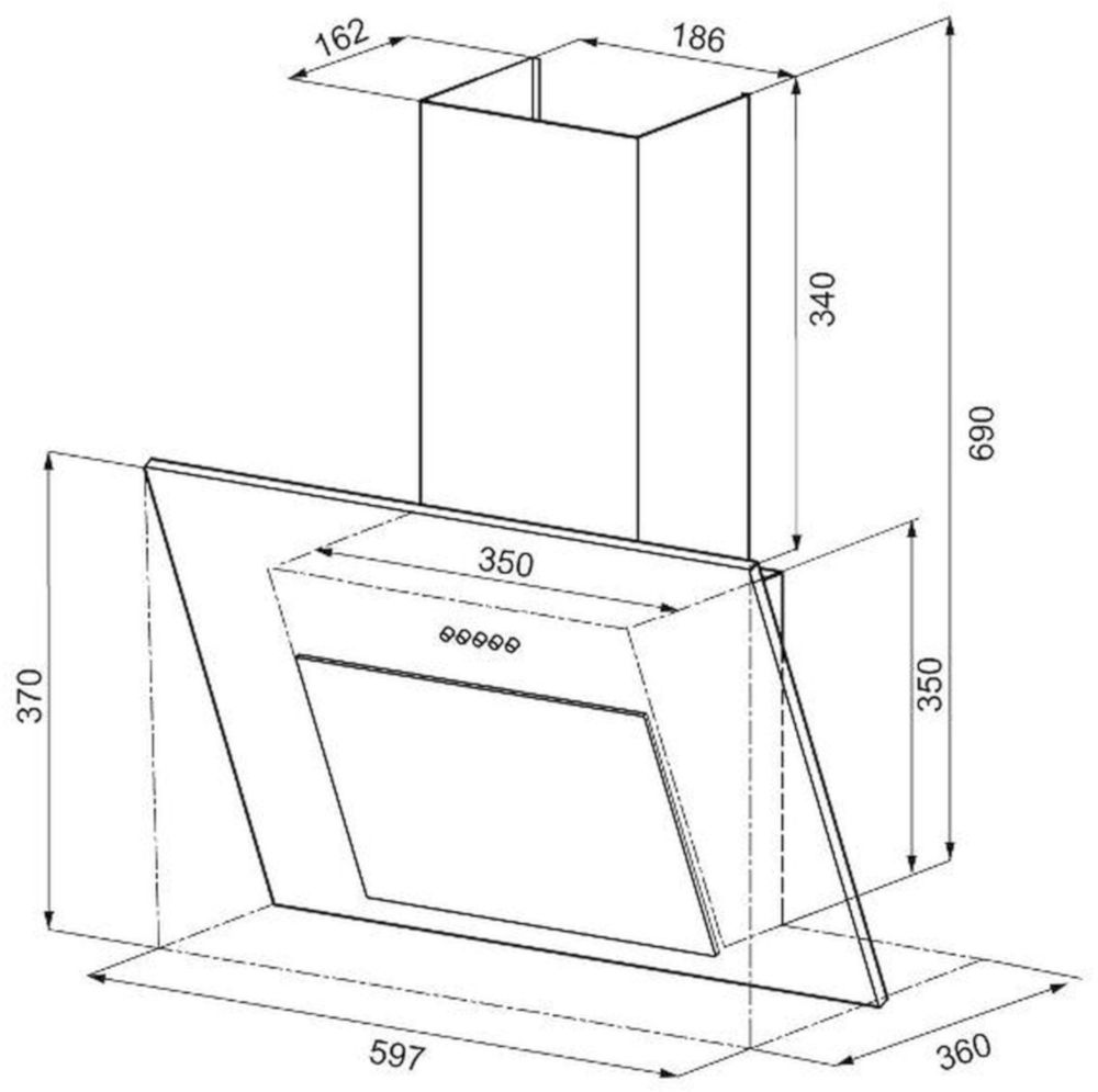 Вытяжка наклонная Krona VIERKANT 600 Black PB (КА-00005791)