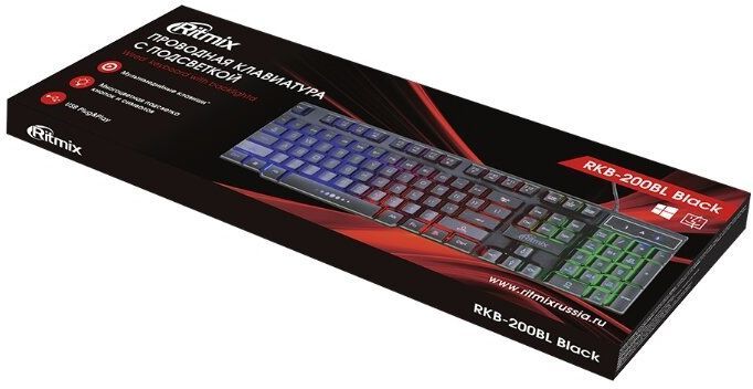 Клавиатура Ritmix RKB-200 BL Black