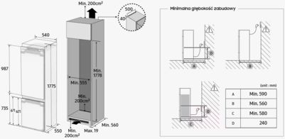Встраиваемый холодильник Samsung BRB 80F26DEF0EO