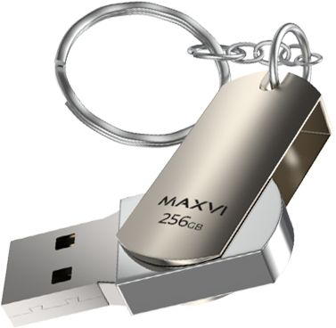 USB Flash Drive 32Gb Maxvi metallic silver (FD32GBUSB20C10MM)