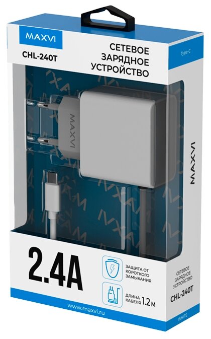 Заряд. устр-во сетевое Maxvi CHL-240T white