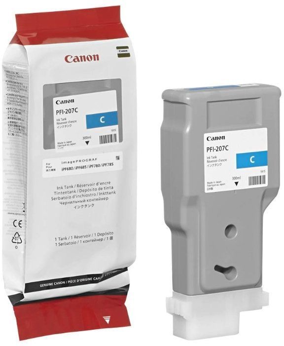Картридж Canon PFI-207 Cyan для iPF680/ iPF685 iPF780/ iPF785 Cyan (Голубой) PFI-207C (8790B001) (30