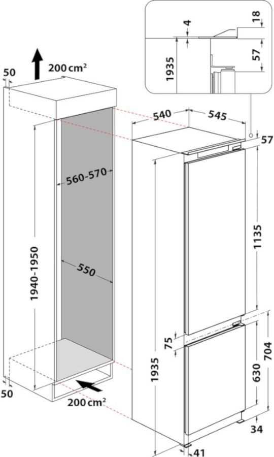 Встраиваемый холодильник Whirlpool ART 9811 SF2 – купить Whirlpool ART ...