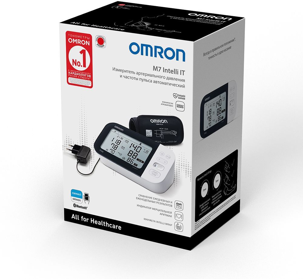 Измеритель артериального давления и частоты пульса автоматический Omron M7 Intelli IT (ALRU)