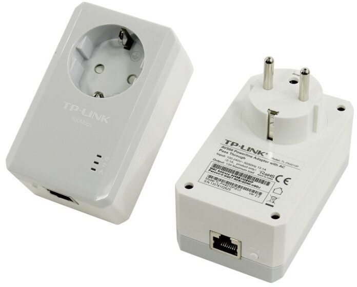 Набор сетевых адаптеров PowerLine TP-Link TL-PA4010P Kit, AC Pass Through, Ultra Compact Size, 500Mb