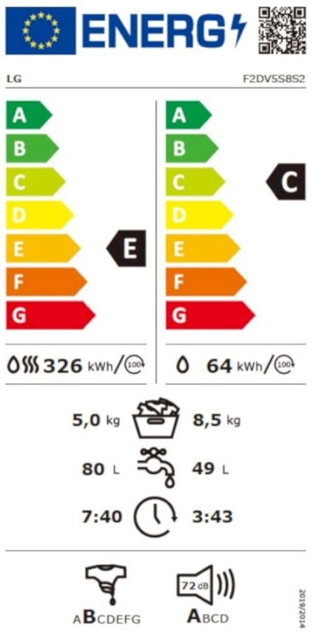 Стиральная машина с сушкой LG F2DV5S8S2E