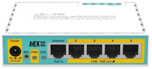 Маршрутизатор Mikrotik hEX POE Lite RB750UPr2 5 портов 10/100/1000 Ethernet купить по низкой цене в интернет-магазине ТехноВидео