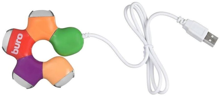 USB разветвитель Buro BU-HUB4-0.5-U2.0-Flower 4 портов