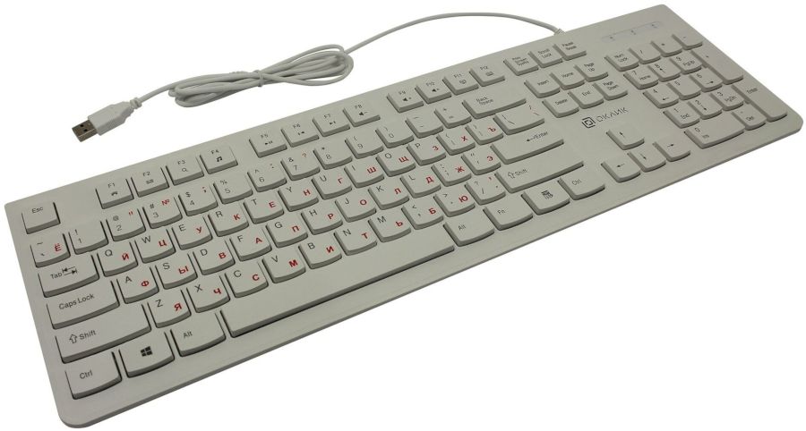 Клавиатура Оклик 505M белый USB slim