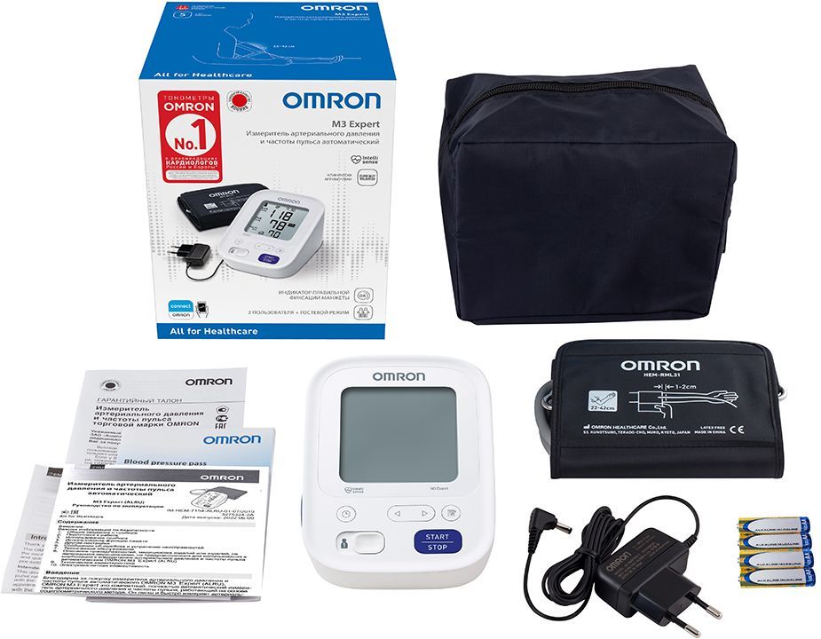 Измеритель артериального давления и частоты пульса автоматический Omron M3 Expert (HEM-7154 ALRU)