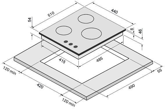 Газовая варочная поверхность Krona VOLLE 45 IX K (КА-00005288)