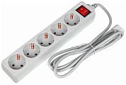 Сетевой фильтр 1.8 м PC PET AP01006-E-G 1.8м (5 розеток) серый