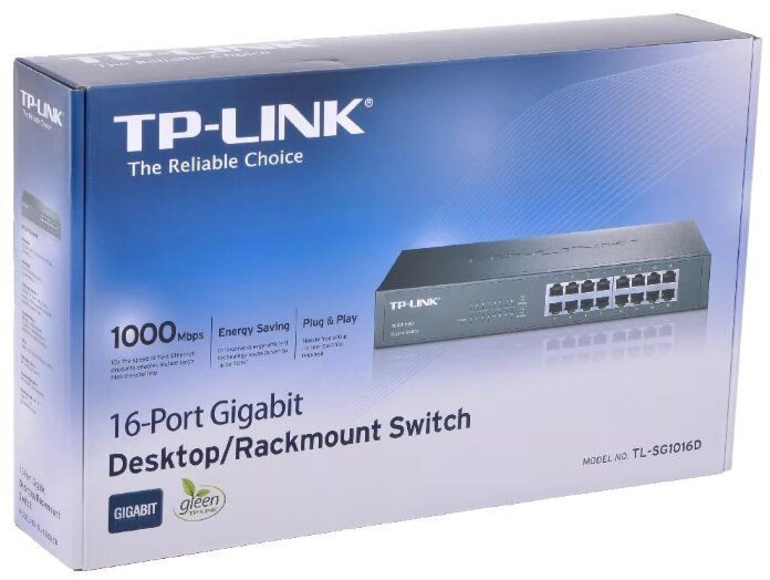 Коммутатор TP-Link TL-SG1016D 16-port Desktop Gigabit Switch, 16*10/100/1000M RJ45 ports