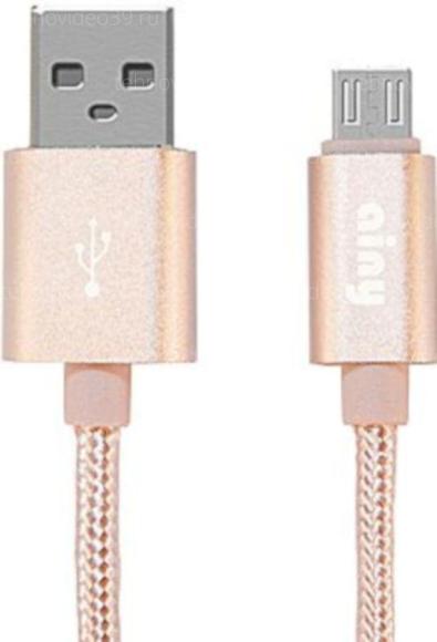 Кабель Ainy microUSB 1.0m тканевый розовый (FA-064S) купить по низкой цене в интернет-магазине ТехноВидео