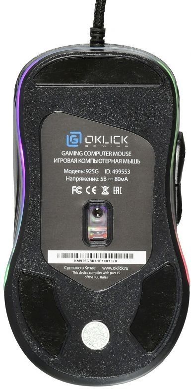 Мышь Оклик 925G STORM черный оптическая (3200dpi) USB (6but)