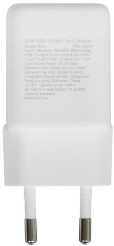 Сетевое зарядное устройство Ugreen X513 (белое) (65009)