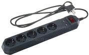 Сетевой фильтр Эра USF-5es-1.5m-USB-B черный 5 розеток + 2 USB гнезда 1,5 м