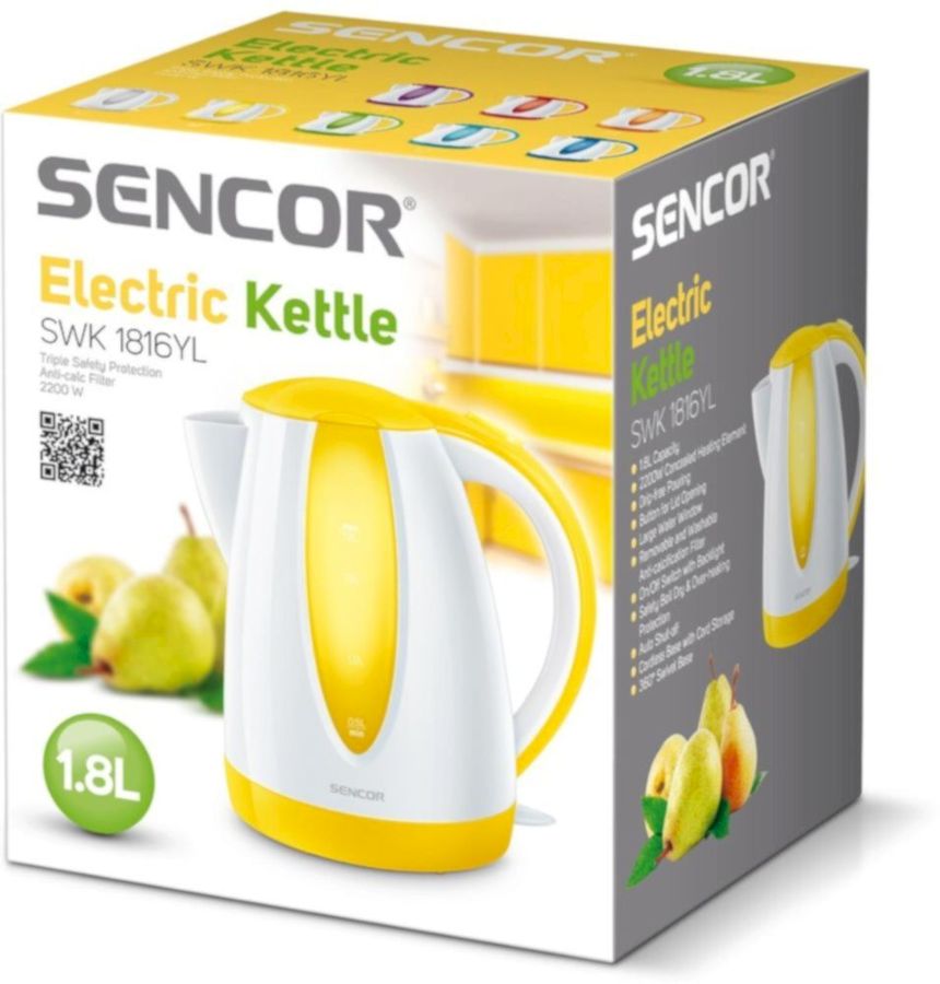Электрический чайник Sencor SWK 1816 YL бело/желтый