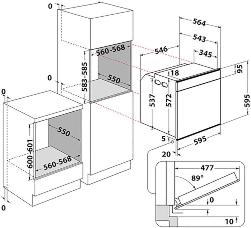 Духовой шкаф с добалением пара Whirlpool W7 OS4 4S1 P BL