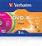 Диск DVD-R Verbatim / 4,7Gb/120мин / 16X / slim colour (43557)