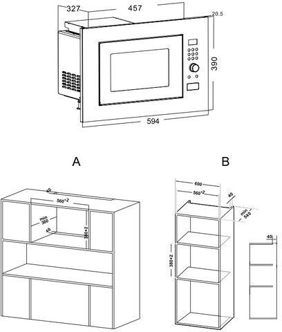 Встраиваемая микроволновая печь Hotpoint MF20G BL H (Чёрный)