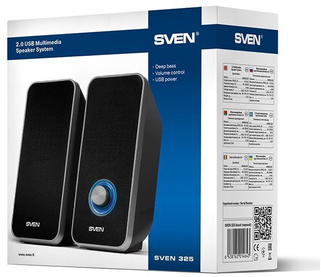 Колонки 2.0 Sven 325 / 2х3W / USB / пластик / (sv-014643)