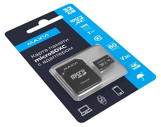 Micro Secure Digital 32GB Maxvi class 10, UHS-I (1), V10 (MSD32GBC10V10)