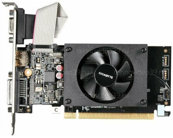Видеокарта GIGABYTE GeForce GT710 Low Profile (GK208/28nm) (954/1800) GDDR3 2048MB 64-bit, PCI-E16x купить по низкой цене в интернет-магазине ТехноВидео