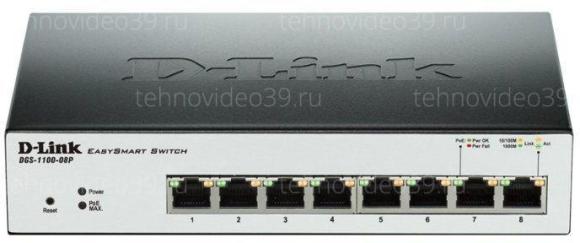 Коммутатор D-Link DGS-1100-08P, 8 10/100/1000Base-T PoE Port (DGS-1100-08P/A2A) купить по низкой цене в интернет-магазине ТехноВидео