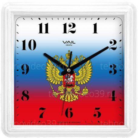 Часы настенные VAIL VL-К1704/1 квадратные, белый купить по низкой цене в интернет-магазине ТехноВидео