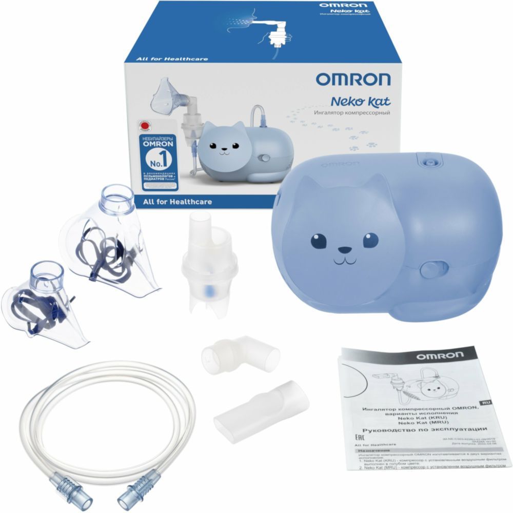 Ингалятор компрессорный Omron Neko Kat (KRU) детский (голубой)