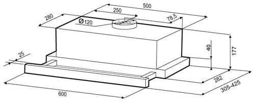 Вытяжка телескопическая Krona KAMILLA 600 GLASS BLACK (00026269)