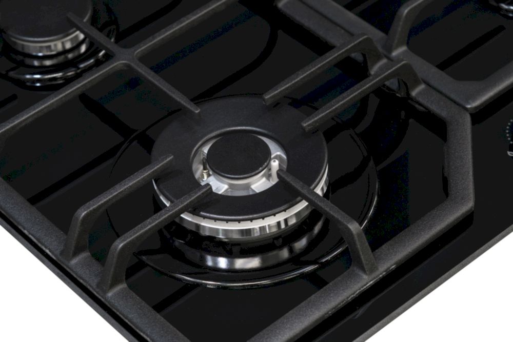 Газовая варочная поверхность Ferre SA025/W черное стекло