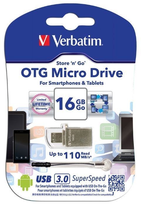 USB Flash Drive 16GB Verbatim (OTG MICRO) USB2.0 (49825)