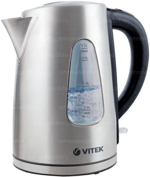 Электрический чайник Vitek VT-7007 серебристый/черный  купить по низкой цене в интернет-магазине ТехноВидео