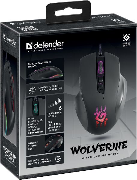 Мышь Defender Wolverine GM-700L RGB
