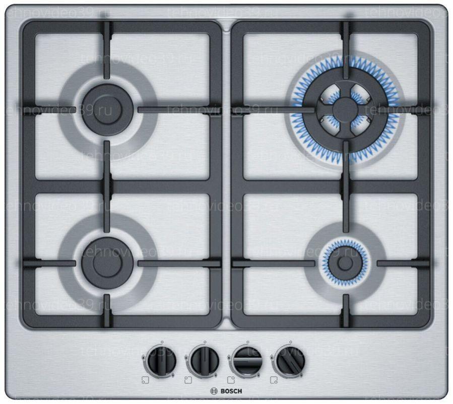 Газовая варочная поверхность Bosch PGH6B5B90, серебристый купить по низкой цене в интернет-магазине ТехноВидео