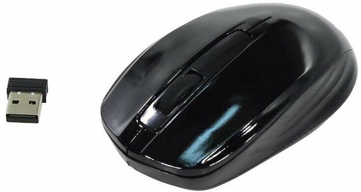 Мышь Оклик 475MW черный оптическая (1200dpi) беспроводная USB (2but)