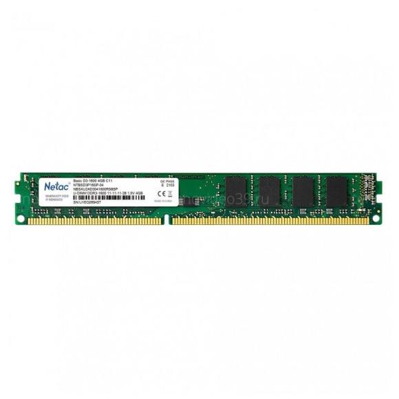 Память DDR3 4GB 1600MHz Netac Basic NTBSD3P16SP-04 купить по низкой цене в интернет-магазине ТехноВидео