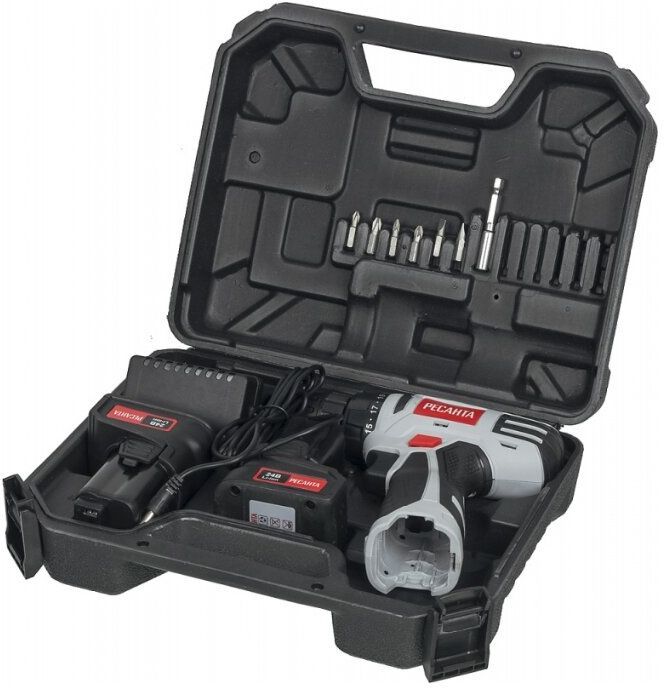 Дрель-шуруповерт аккумуляторная Ресанта ДА-24-2ЛК (75/14/7)