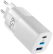 Сетевое зарядное устройство Olmio 65Ws (Type-Cx2 +USB/65W/QC+PD 3.0; GAN) белое (046399) купить по низкой цене в интернет-магазине ТехноВидео