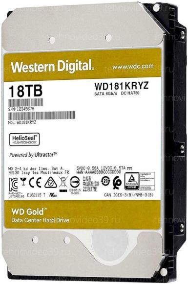 Жесткий диск 18TB Western Digital GOLD WD181KRYZ купить по низкой цене в интернет-магазине ТехноВидео