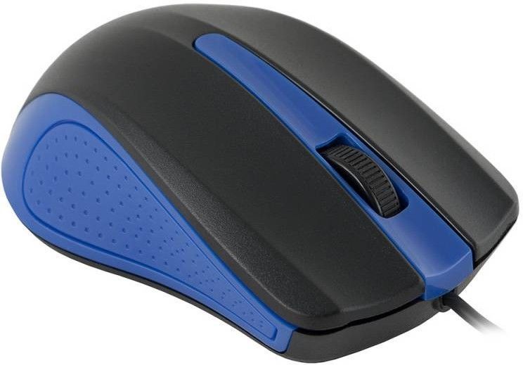 Мышь Оклик 225M черный/синий оптическая (1200dpi) USB (2but)